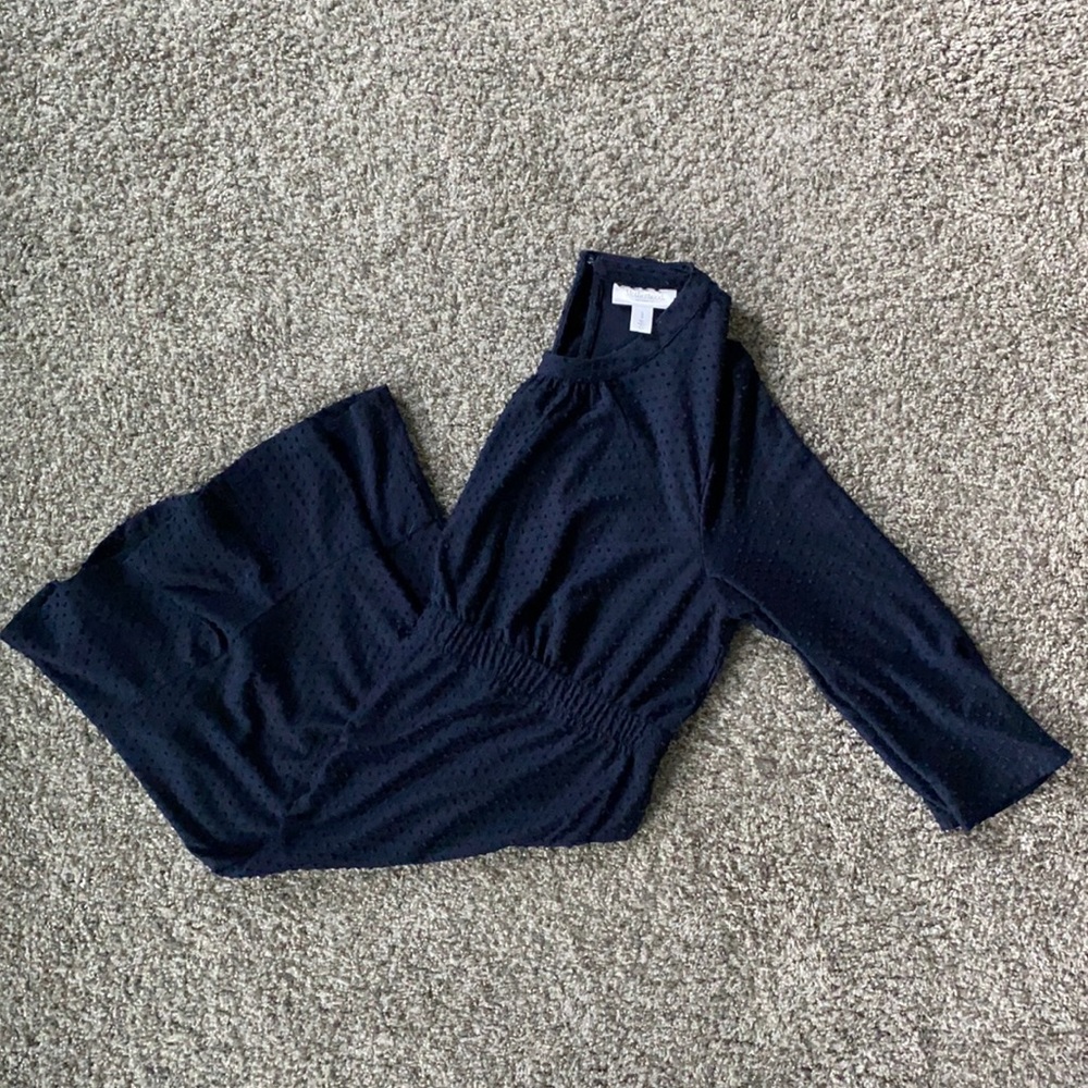 Navy Swiss Dot Maternity Dress